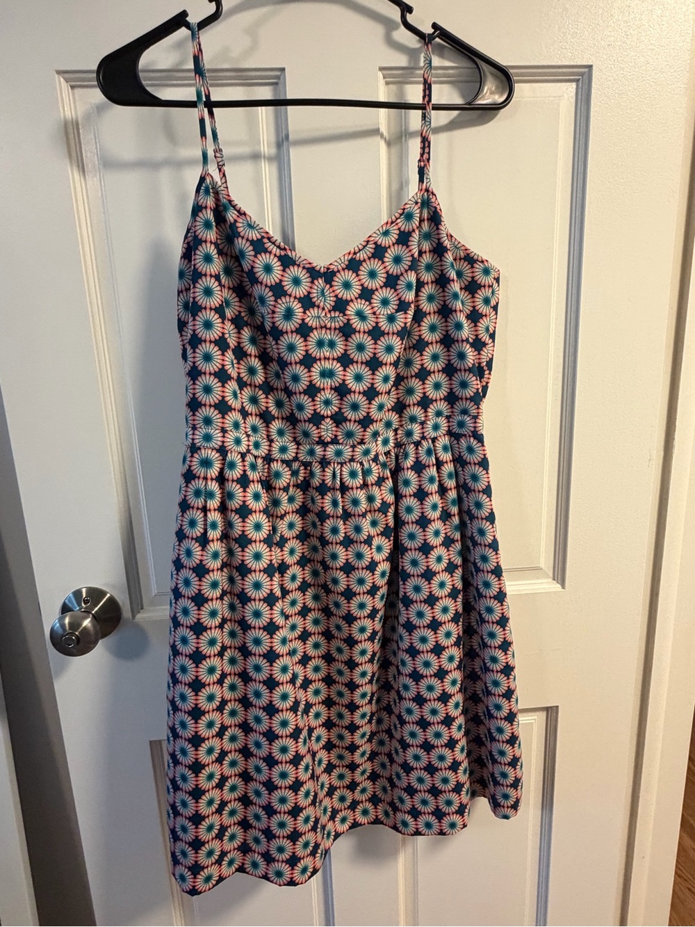 J. Crew Navy Spaghetti-Strap Daisy Print Mini Dress